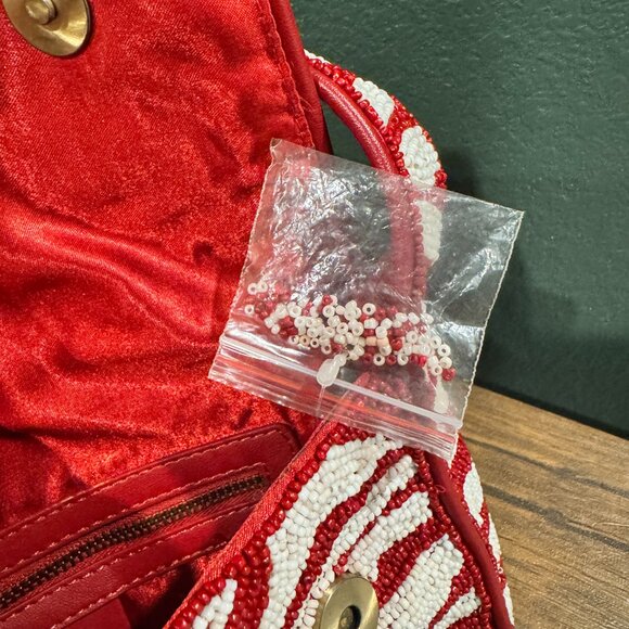 Hand-Beaded Staud Tommy Beaded Bag in Scarlet White $250 - Picture 5 of 7